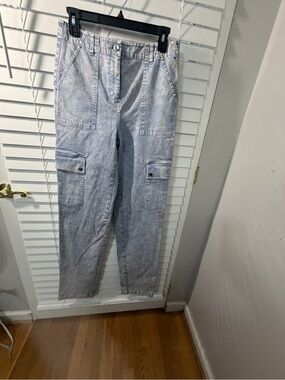 Michael Kors Light Wash Denim Cargo Jeans